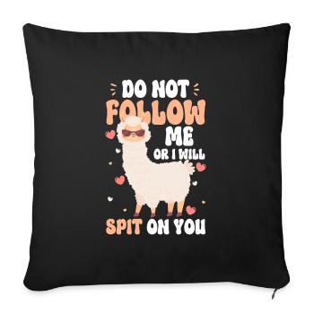 Lama Lamas Animal Doux - Housse de coussin décorative 45 x 45 cm - noir - Devant