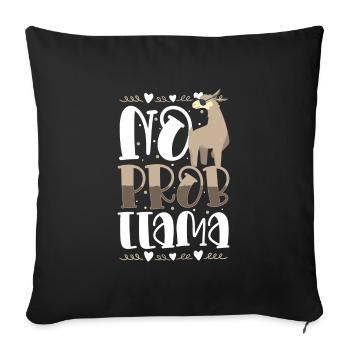 Lama Lamas Wolle - Sofakissenbezug 45 x 45 cm - Schwarz - Vorne