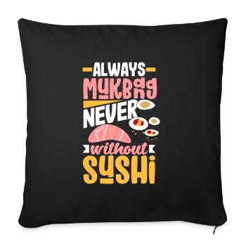 Mukbang et Sushi - Housse de coussin décorative 45 x 45 cm - noir - Devant