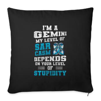 Élément du zodiaque du signe du zodiaque - Housse de coussin décorative 45 x 45 cm - noir - Devant