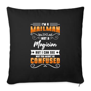 Postman Shipment Courier Service - Sofa pillowcase 17,3'' x 17,3'' (45 x 45 cm) - black - Front