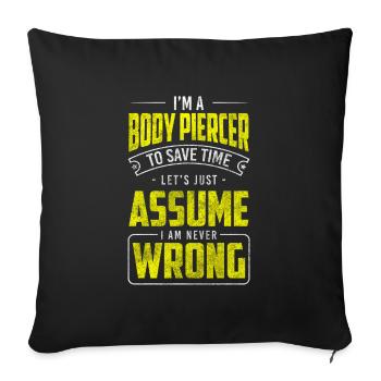 Artist Art Piercing Studio Plug - Housse de coussin décorative 45 x 45 cm - noir - Devant