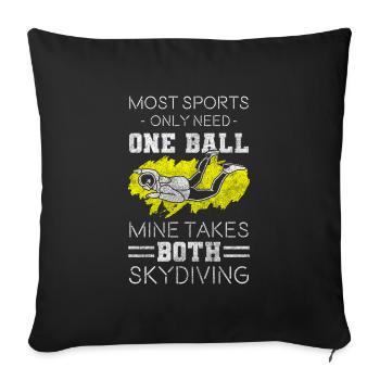 Parachutisme Avion Base Jumping - Housse de coussin décorative 45 x 45 cm - noir - Devant