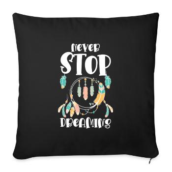 Rêve Rêveur Rêve spirituel - Housse de coussin décorative 45 x 45 cm - noir - Devant