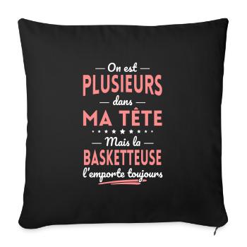 Plusieurs dans tête Basketteuse l'emporte toujours - Housse de coussin décorative 45 x 45 cm - noir - Devant