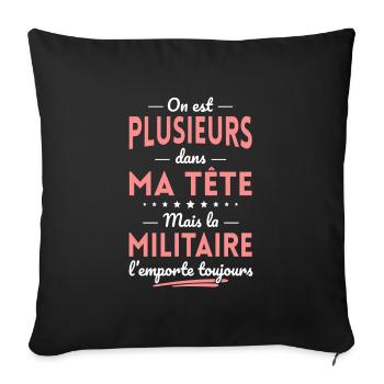 Plusieurs dans tête la Militaire l'emporte - Housse de coussin décorative 45 x 45 cm - noir - Devant
