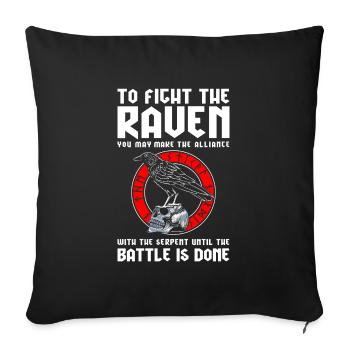 Runes germaniques du corbeau - Housse de coussin décorative 45 x 45 cm - noir - Devant