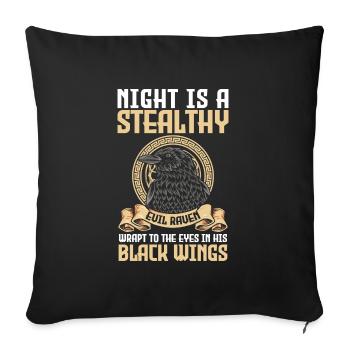 Raven Raven Munin - Sofa pillowcase 17,3'' x 17,3'' (45 x 45 cm) - black - Front