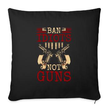 Arme, Munitions, Cible, Sport Shooter - Housse de coussin décorative 45 x 45 cm - noir - Devant