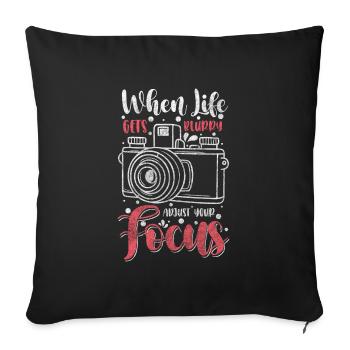 Photographer Motif - Sofa pillowcase 17,3'' x 17,3'' (45 x 45 cm) - black - Front