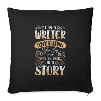 Writer Writing Journalist - Sofa pillowcase 17,3'' x 17,3'' (45 x 45 cm) - black - Front