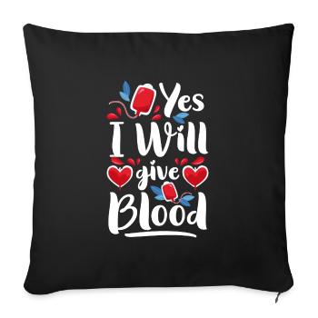 Groupe sanguin Lifesaver - Housse de coussin décorative 45 x 45 cm - noir - Devant