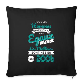 18 Year Old Birthday - Best Born May 2006 - Sofa pillowcase 17,3'' x 17,3'' (45 x 45 cm) - black - Front