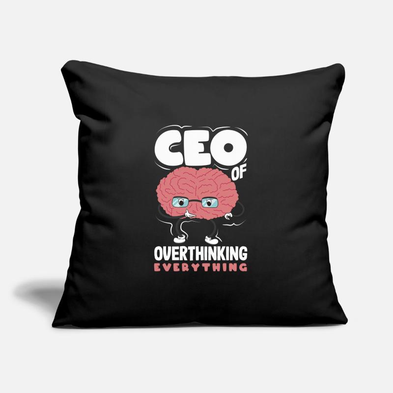 PDG de Overthinking Everything Funny Brain Housse de coussin décorative 45 x 45 cm