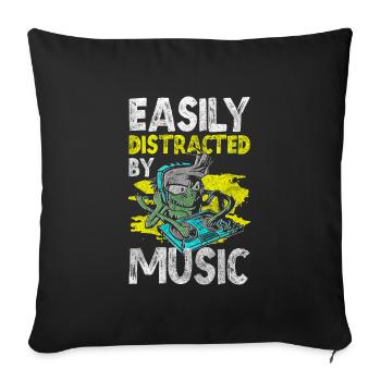 Music Sheet Music Musikverein Music Style - Sofa pillowcase 17,3'' x 17,3'' (45 x 45 cm) - black - Front