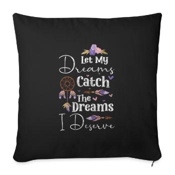 Rêver souhaite le bonheur aux natifs - Housse de coussin décorative 45 x 45 cm - noir - Devant