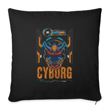 Cyborg Cosplay Anime - Housse de coussin décorative 45 x 45 cm - noir - Devant