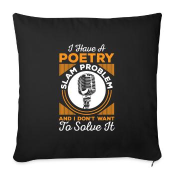 Poesie Schreiben Literatur Buch - Sofakissenbezug 45 x 45 cm - Schwarz - Vorne