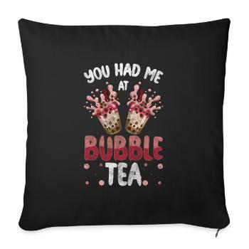 Boba Tea Pearl Milk Yummy Mug - Housse de coussin décorative 45 x 45 cm - noir - Devant