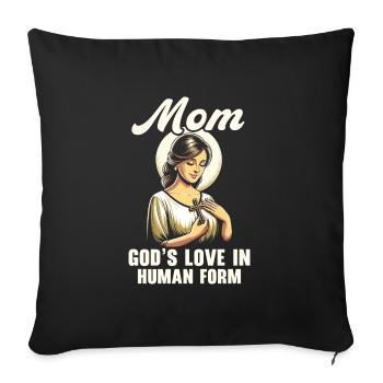 Mother's Day, Christian Motherhood, Religious - Sofa pillowcase 17,3'' x 17,3'' (45 x 45 cm) - black - Front