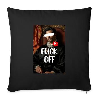 FUCK OFF – Art néoclassique - Housse de coussin décorative 45 x 45 cm - noir - Devant