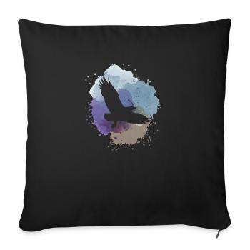 eagle,painting,grey,,flies,bird,blue,mountains - Sofa pillowcase 17,3'' x 17,3'' (45 x 45 cm) - black - Front