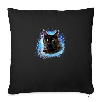maincoon, chat, graffiti, peinture, chat Maine Coon - Housse de coussin décorative 45 x 45 cm - noir - Devant