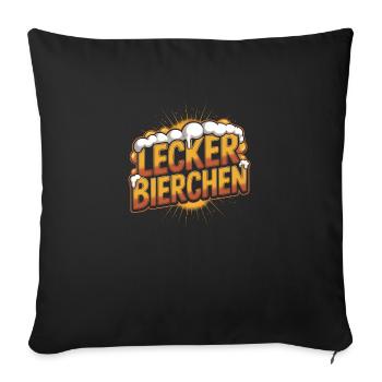 Lecker Bierchen - Funny German Memes - Sofa pillowcase 17,3'' x 17,3'' (45 x 45 cm) - black - Front
