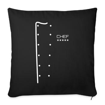 Chef Cook Jacket Cook - Sofa pillowcase 17,3'' x 17,3'' (45 x 45 cm) - black - Front