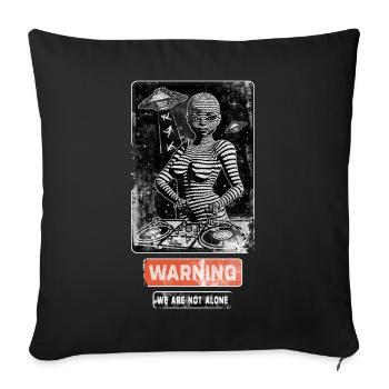 Music | Extraterrestrial woman behind the mixing desk. - Sofa pillowcase 17,3'' x 17,3'' (45 x 45 cm) - black - Front