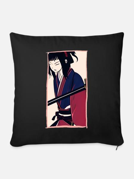 SamuraiGirl N 2 - Sofakissenbezug 45 x 45 cm - Schwarz