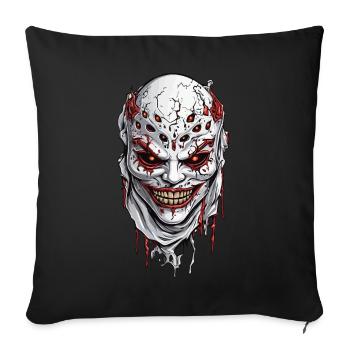 Scary Halloween Psychopath Mask Design - Housse de coussin décorative 45 x 45 cm - noir - Devant