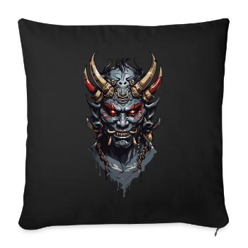 Démons Oni des légendes d’Halloween au Japon - Housse de coussin décorative 45 x 45 cm - noir - Devant