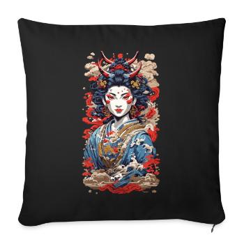 Geisha demon retro ukiyo-e japan style - Sofa pillowcase 17,3'' x 17,3'' (45 x 45 cm) - black - Front