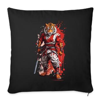 Tiger Samurai Krieger Ninja Ästhetik Oni Yokai - Sofakissenbezug 45 x 45 cm - Schwarz - Vorne