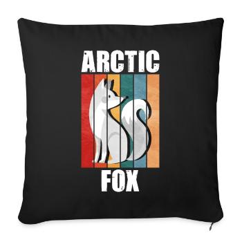 Niedliches Polarfuchs-Geschenk - Sofakissenbezug 45 x 45 cm - Schwarz - Vorne