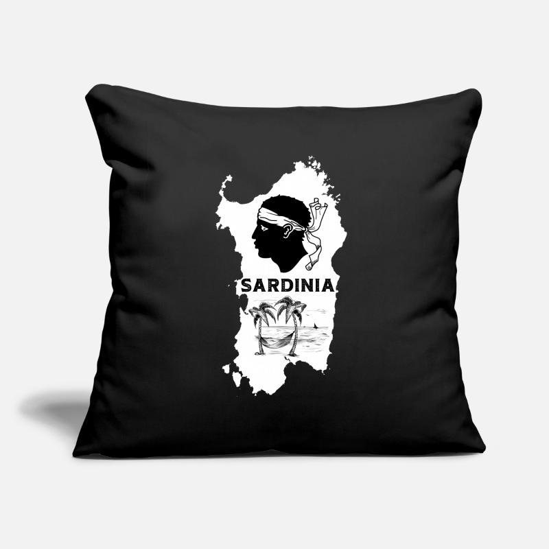 Sardinia Island Map with Palm Trees Pirate Head Sofa pillowcase 17,3'' x 17,3'' (45 x 45 cm)