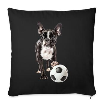 Boston Terrier - Sofa pillowcase 17,3'' x 17,3'' (45 x 45 cm) - black - Front
