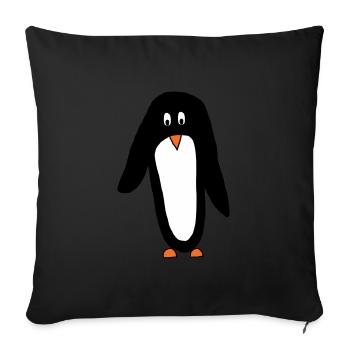 uiiii Handmade Animal "Pinguin" - Sofakissenbezug 45 x 45 cm - Schwarz - Vorne