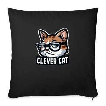 CLEVER CAT - Sofa pillowcase 17,3'' x 17,3'' (45 x 45 cm) - black - Front
