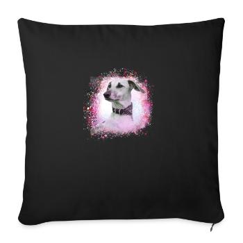 Sloughi, dog, graffiti,pink,painting - Sofa pillowcase 17,3'' x 17,3'' (45 x 45 cm) - black - Front