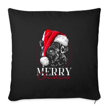 Père Noël GÉANT SCHNAUZER Joyeux Noël Wilsigns - Housse de coussin décorative 45 x 45 cm - noir - Devant