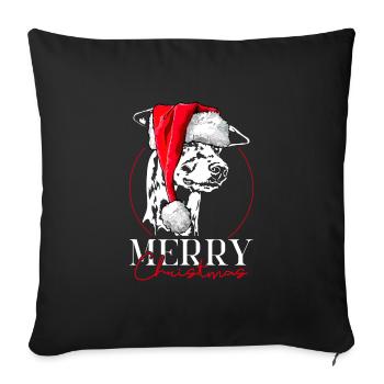 Santa GREYHOUND Merry Christmas Greyhounds Wilsigns - Sofa pillowcase 17,3'' x 17,3'' (45 x 45 cm) - black - Front