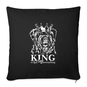 BOUVIER DES FLANDRES Roi chien disant Wilsigns - Housse de coussin décorative 45 x 45 cm - noir - Devant