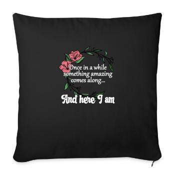 L’incroyable arrive avec la fête des mères - Housse de coussin décorative 45 x 45 cm - noir - Devant
