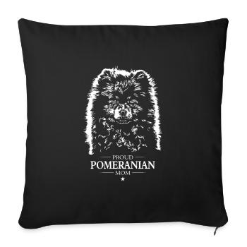 Pomeranian Mom Dog Dog Pomeranian Wilsigns - Sofa pillowcase 17,3'' x 17,3'' (45 x 45 cm) - black - Front