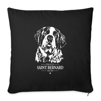 Saint Bernard Maman Chien Chien Saint Bernard Wilsigns - Housse de coussin décorative 45 x 45 cm - noir - Devant