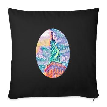 Statue of Liberty, New York, United States - Sofa pillowcase 17,3'' x 17,3'' (45 x 45 cm) - black - Front