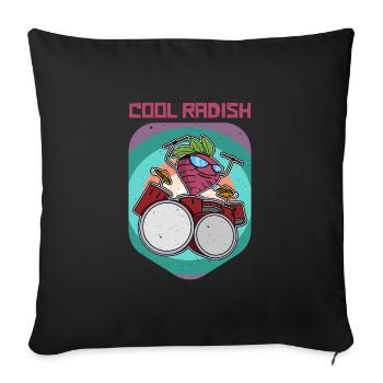 Nutrition Vegan Radish Healthy Salad Vegan - Sofa pillowcase 17,3'' x 17,3'' (45 x 45 cm) - black - Front