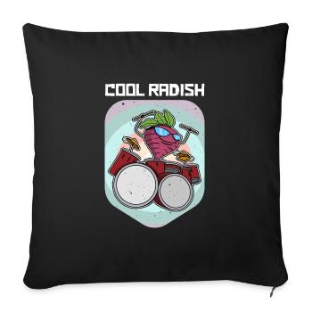 Nutrition Vegan Radish Healthy Salad Vegan - Sofa pillowcase 17,3'' x 17,3'' (45 x 45 cm) - black - Front